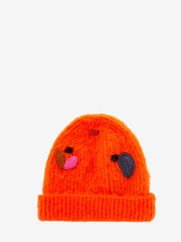 Orange wool blend hat