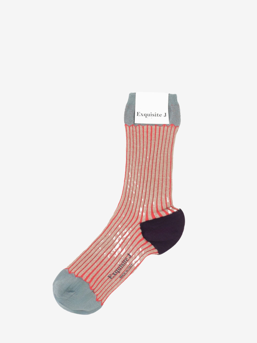 Calzini a righe CA74 rosso / grigio