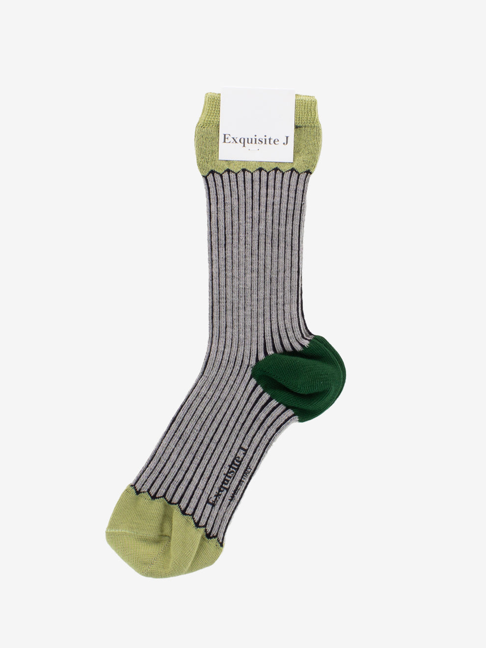 Calzini a righe grigio / verde