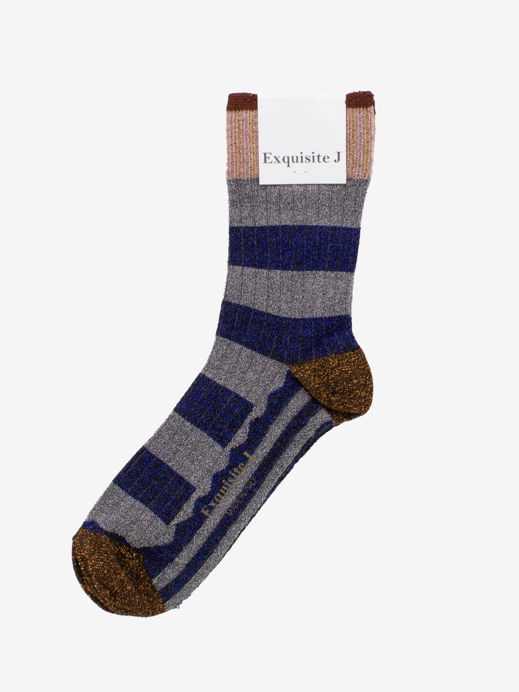 Calzini lurex a righe blu