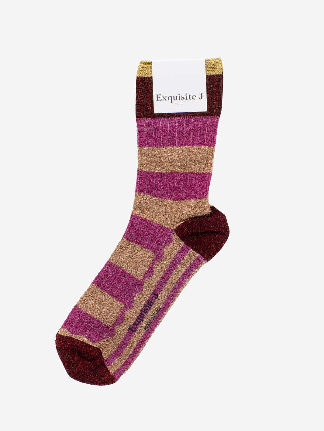 Calzini lurex a righe fuxia