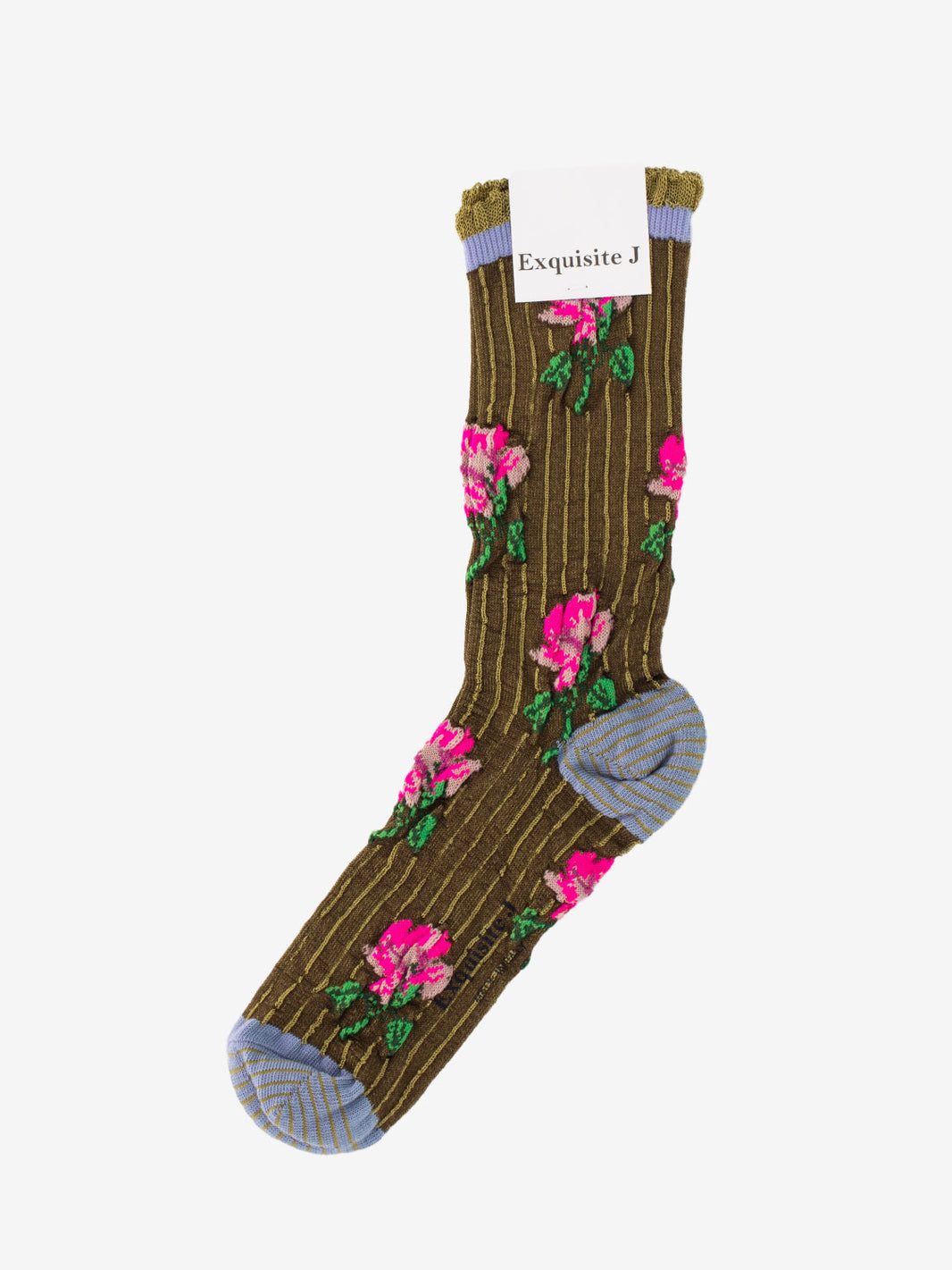Bronze Floral Pattern Medium Socks