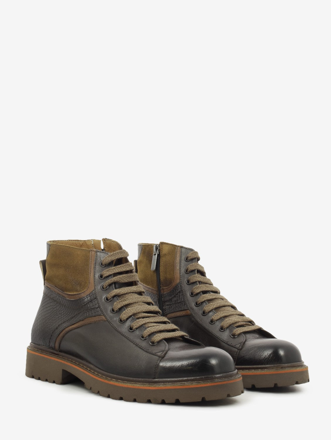 Polacco in pelle e suede marrone