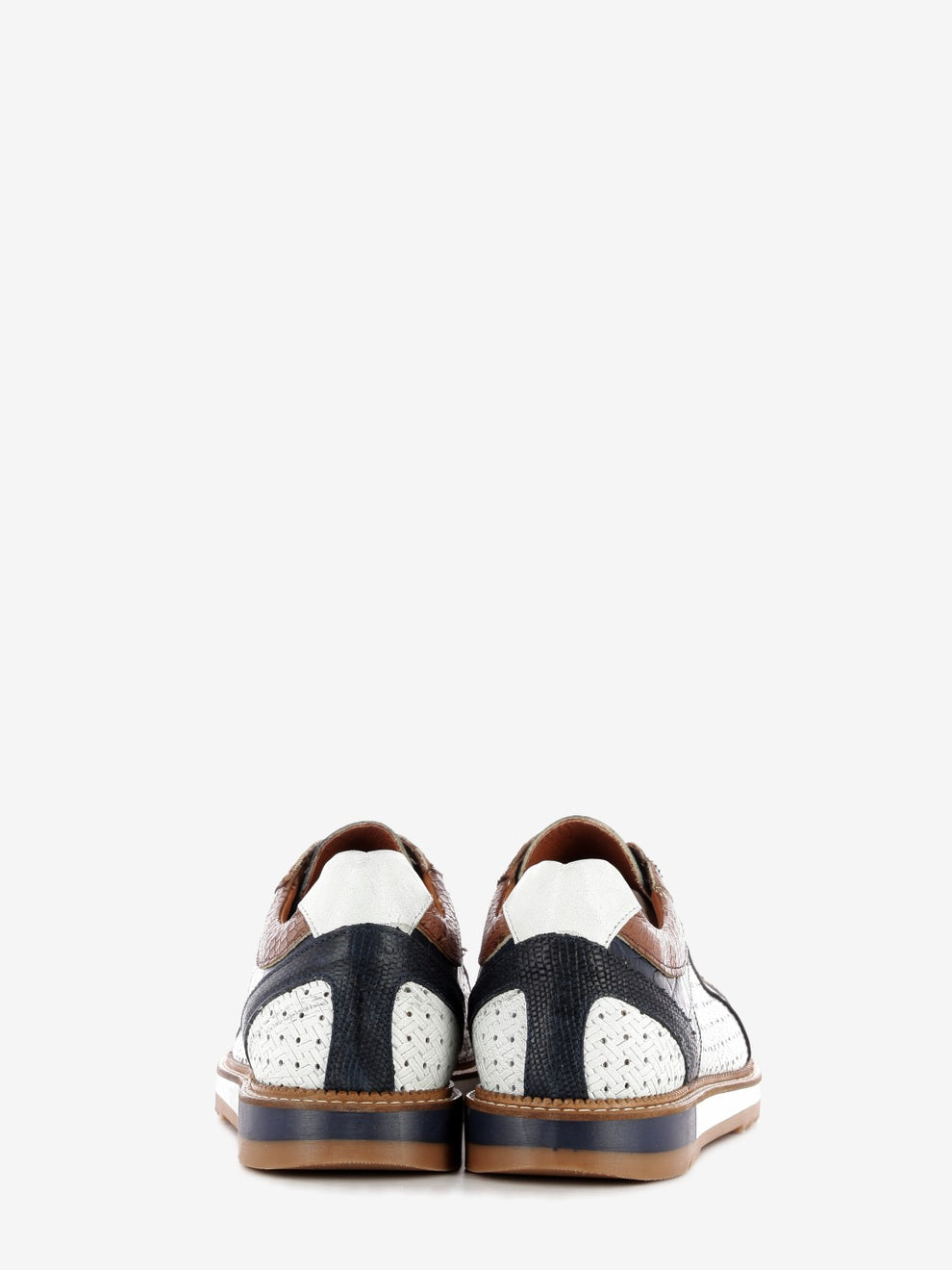 Blue / brown leather sneakers