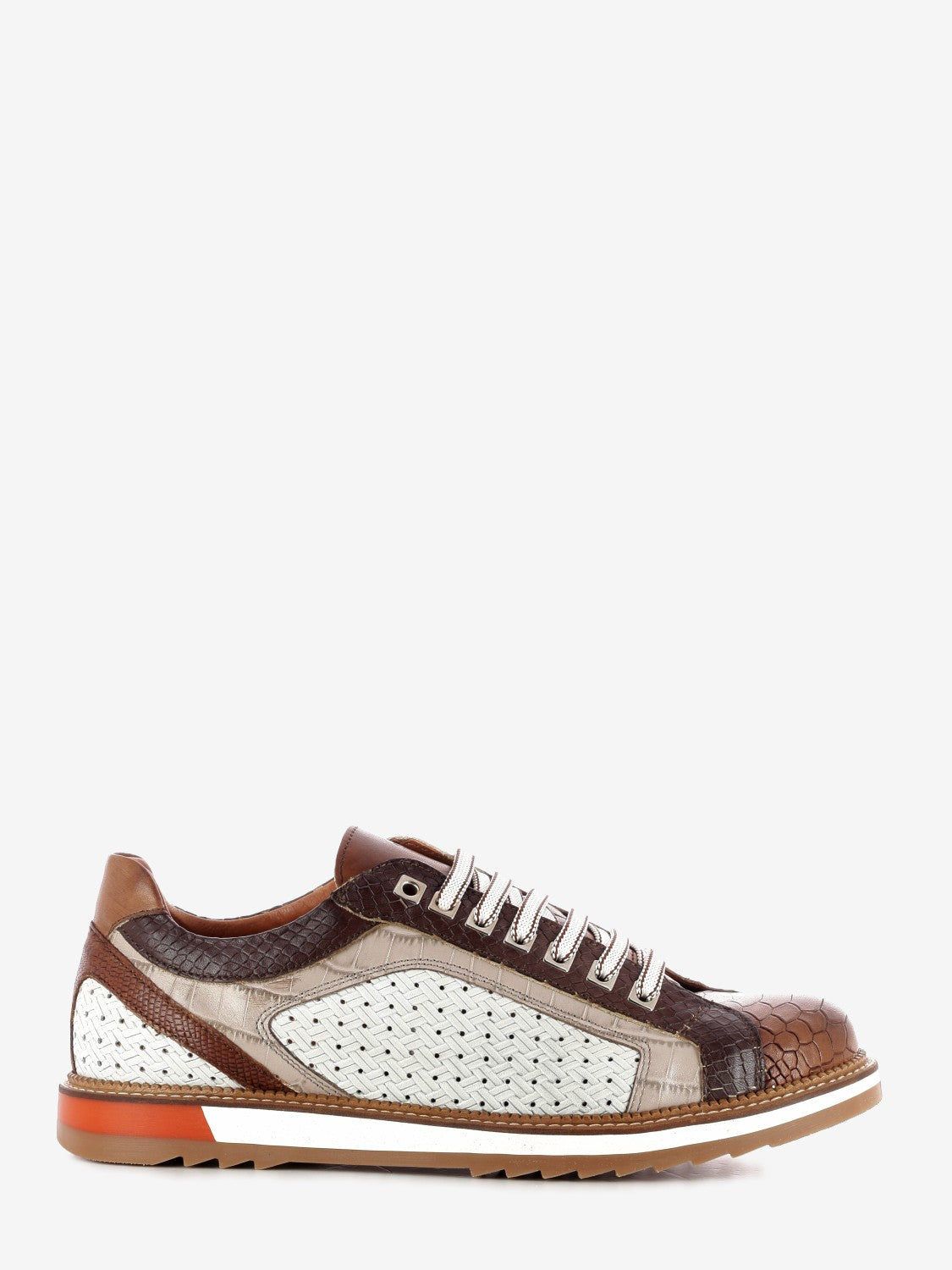 Sneakers in pelle cuoio / beige