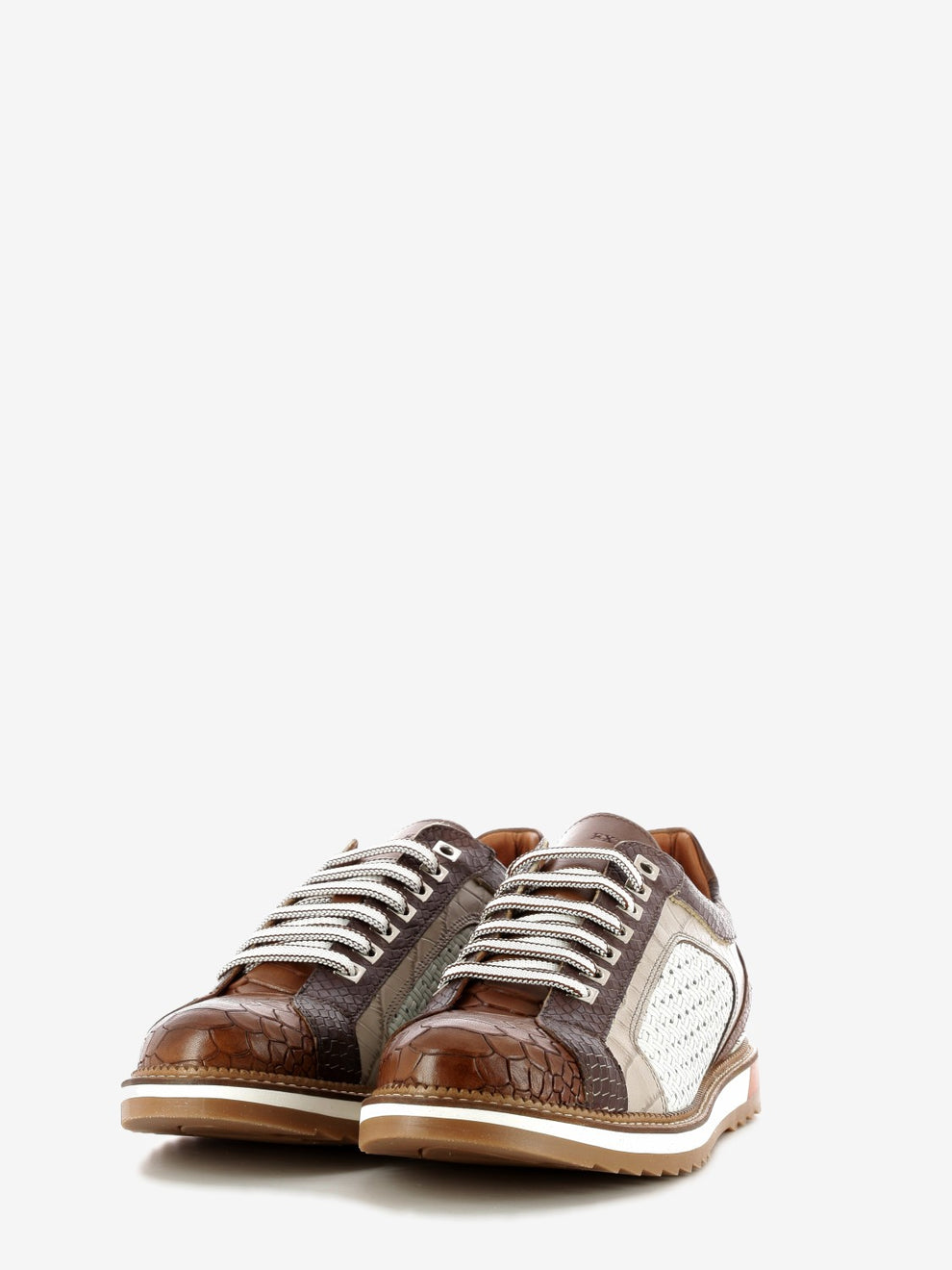 Sneakers in pelle cuoio / beige