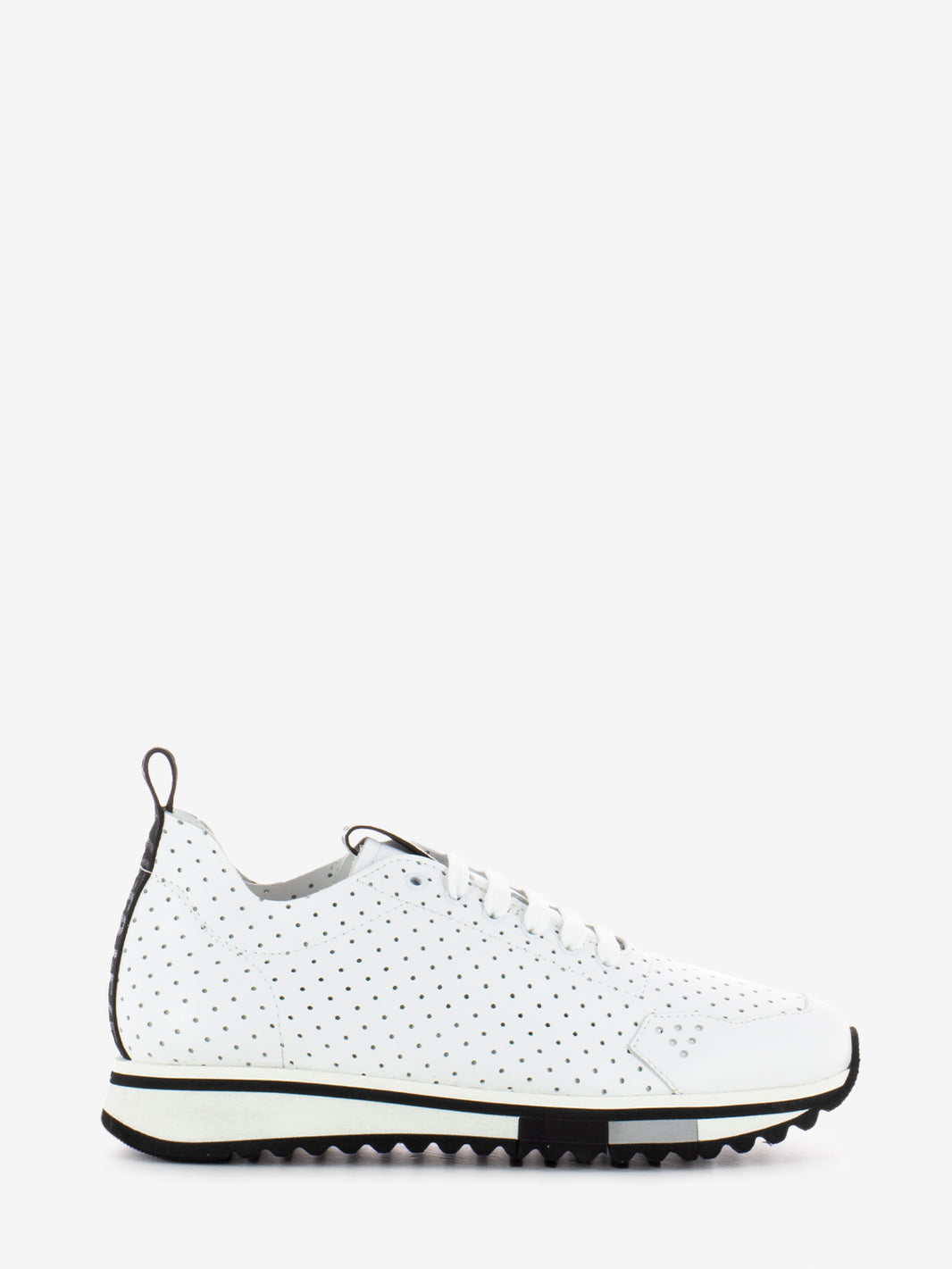 Sofia micro-perforated slim sneakers in white leather