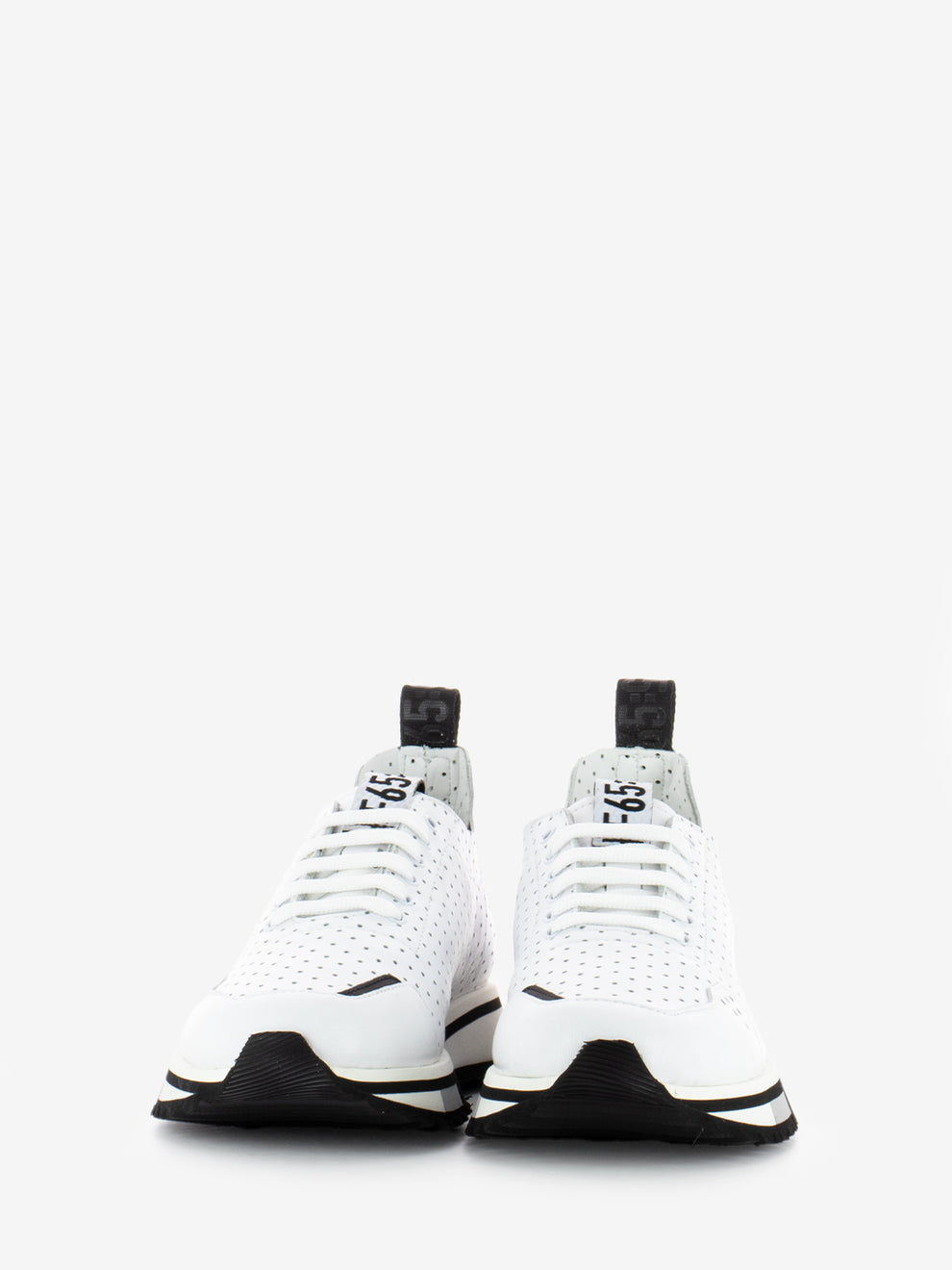 Sofia micro-perforated slim sneakers in white leather