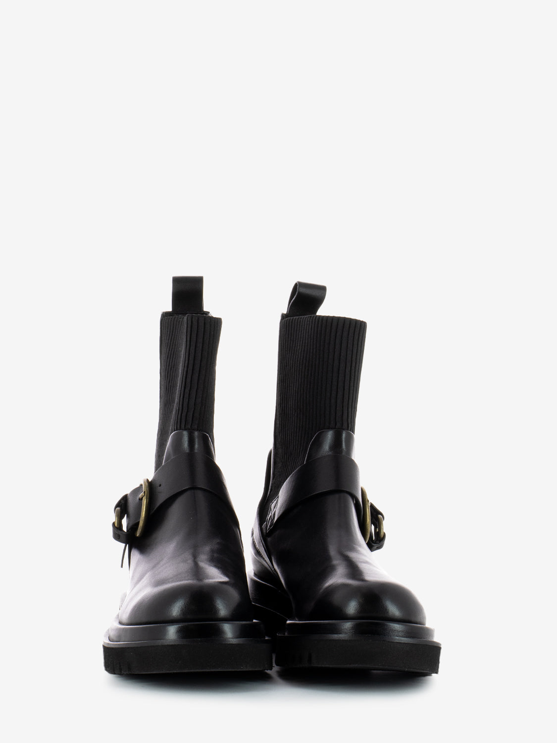 Black Buckle Chelsea Boot