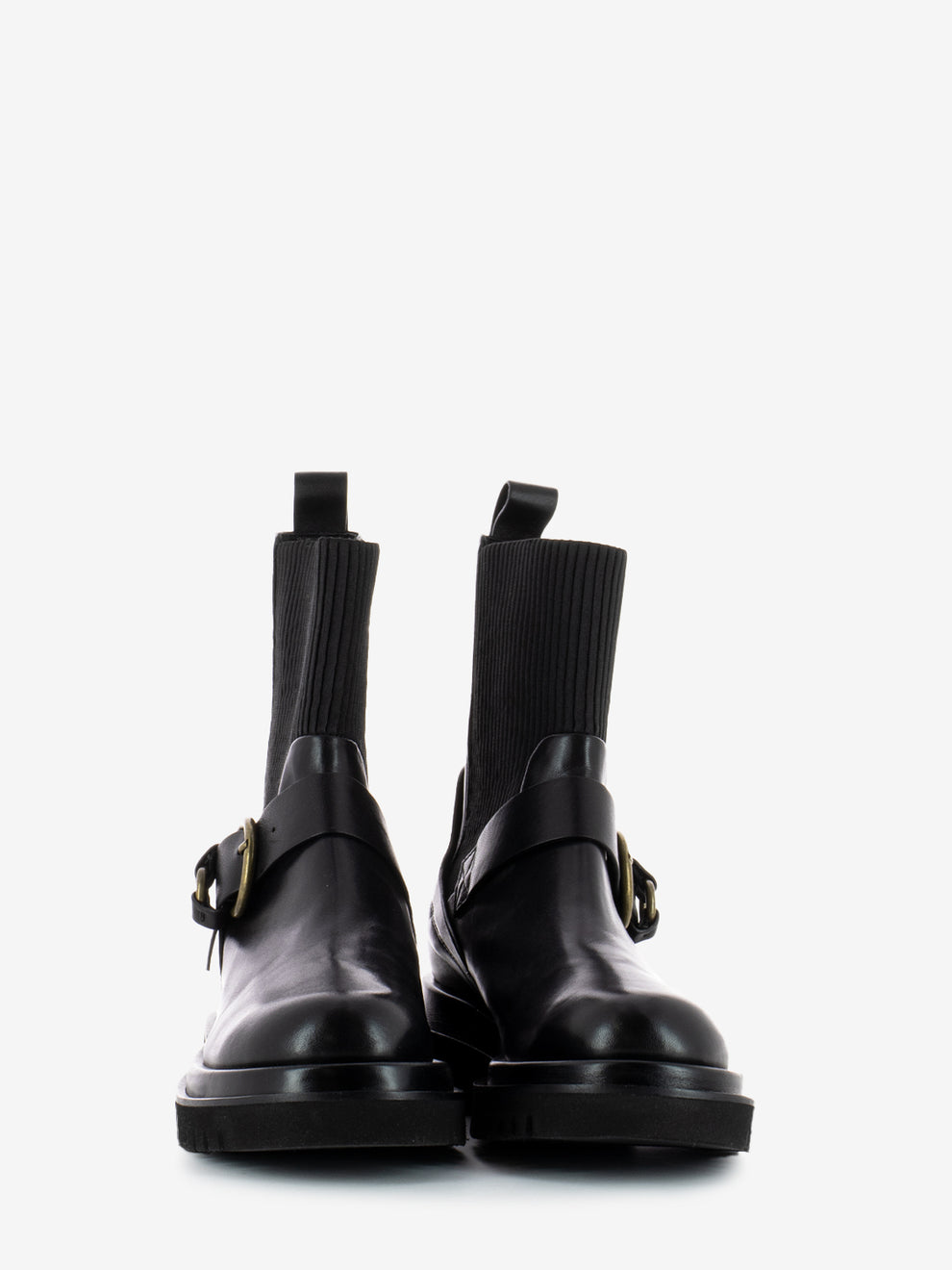 Black Buckle Chelsea Boot