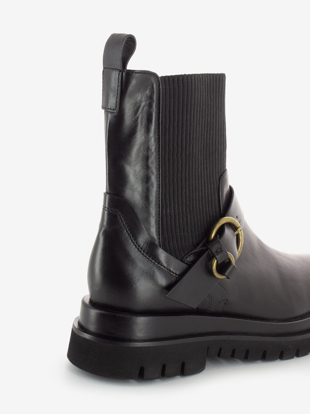 Black Buckle Chelsea Boot