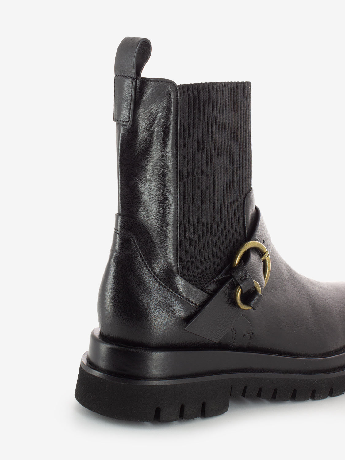 Black Buckle Chelsea Boot
