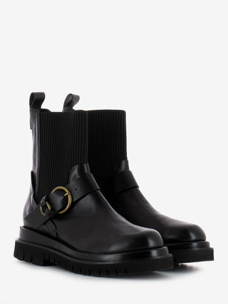 Chelsea boot con fibbia nero