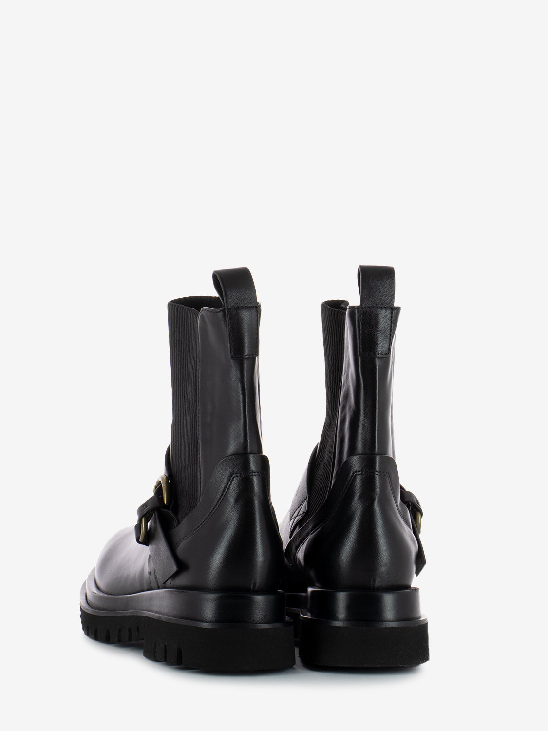 Black Buckle Chelsea Boot