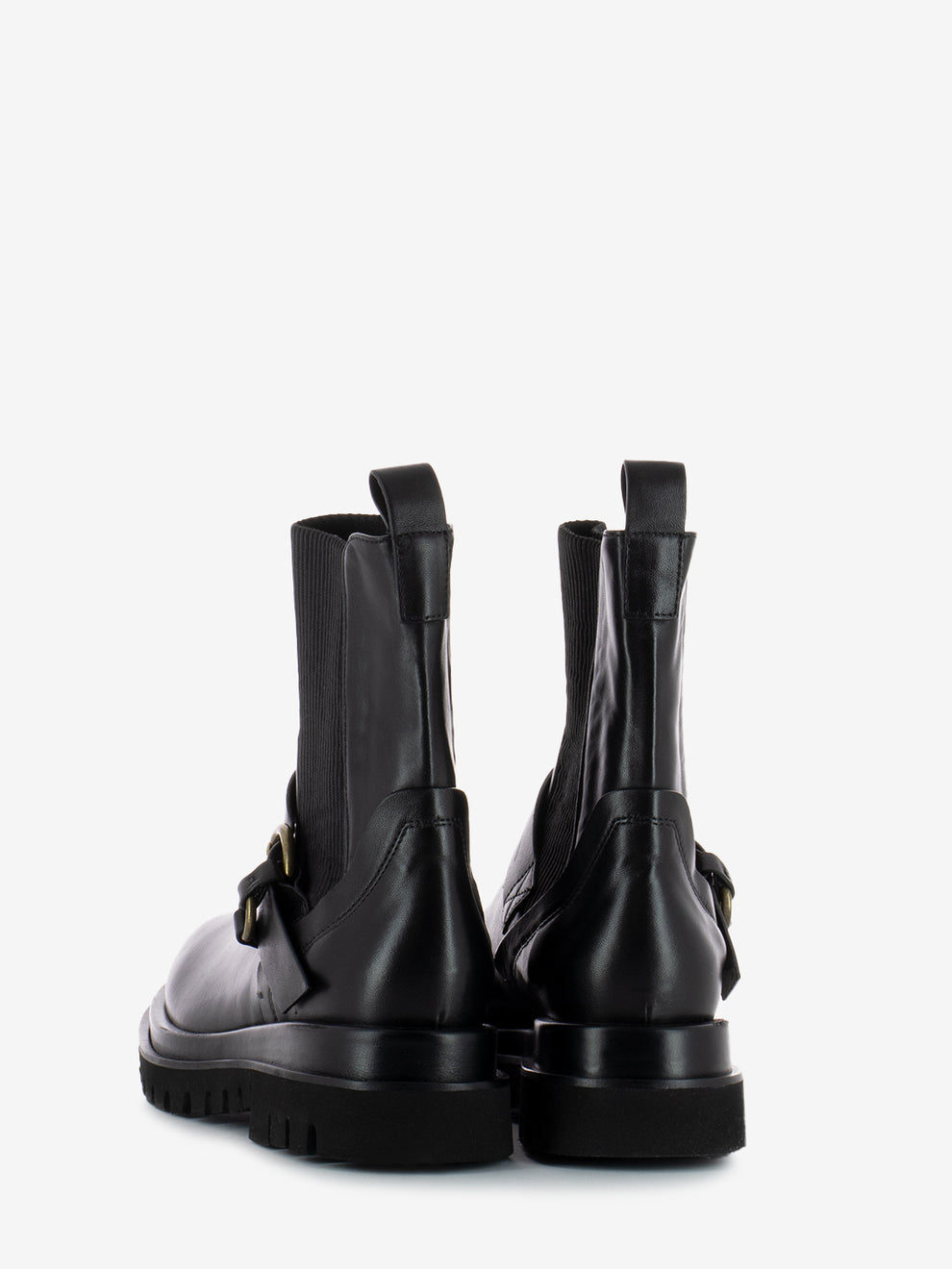 Black Buckle Chelsea Boot
