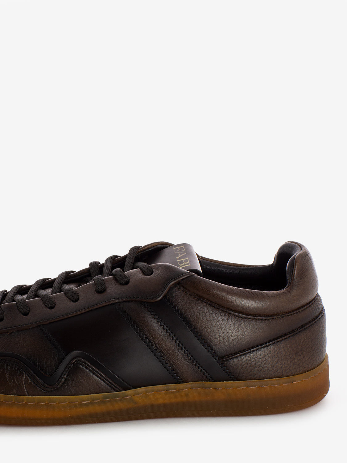 Brown distressed leather sneakers