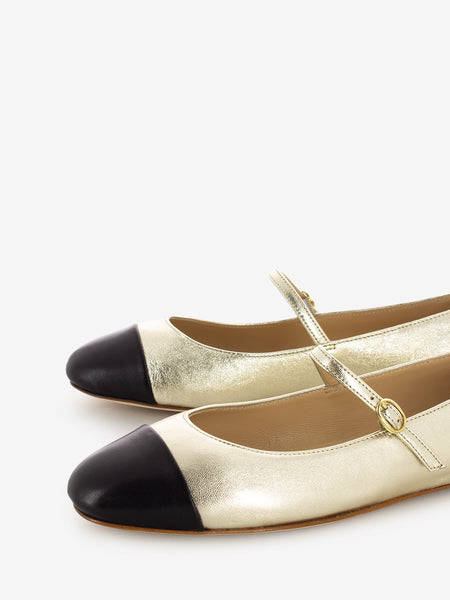 Ballerina nappa laminato oro /nero