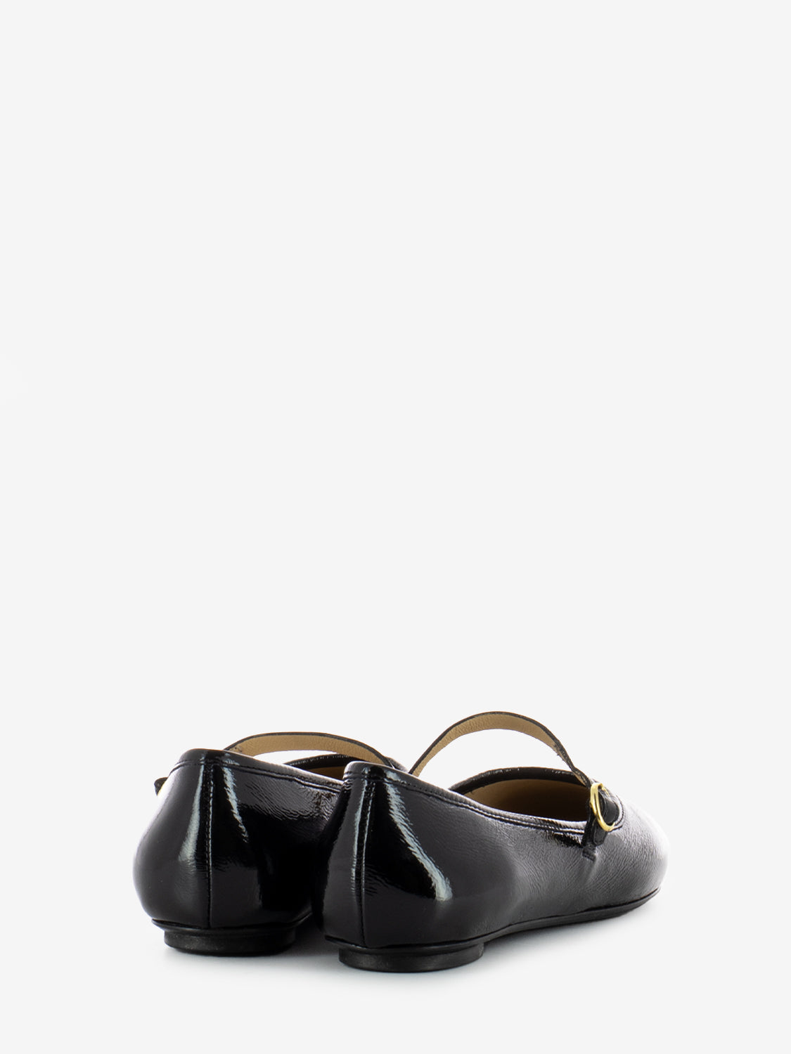 Black Naplak Buckle Ballet Flats
