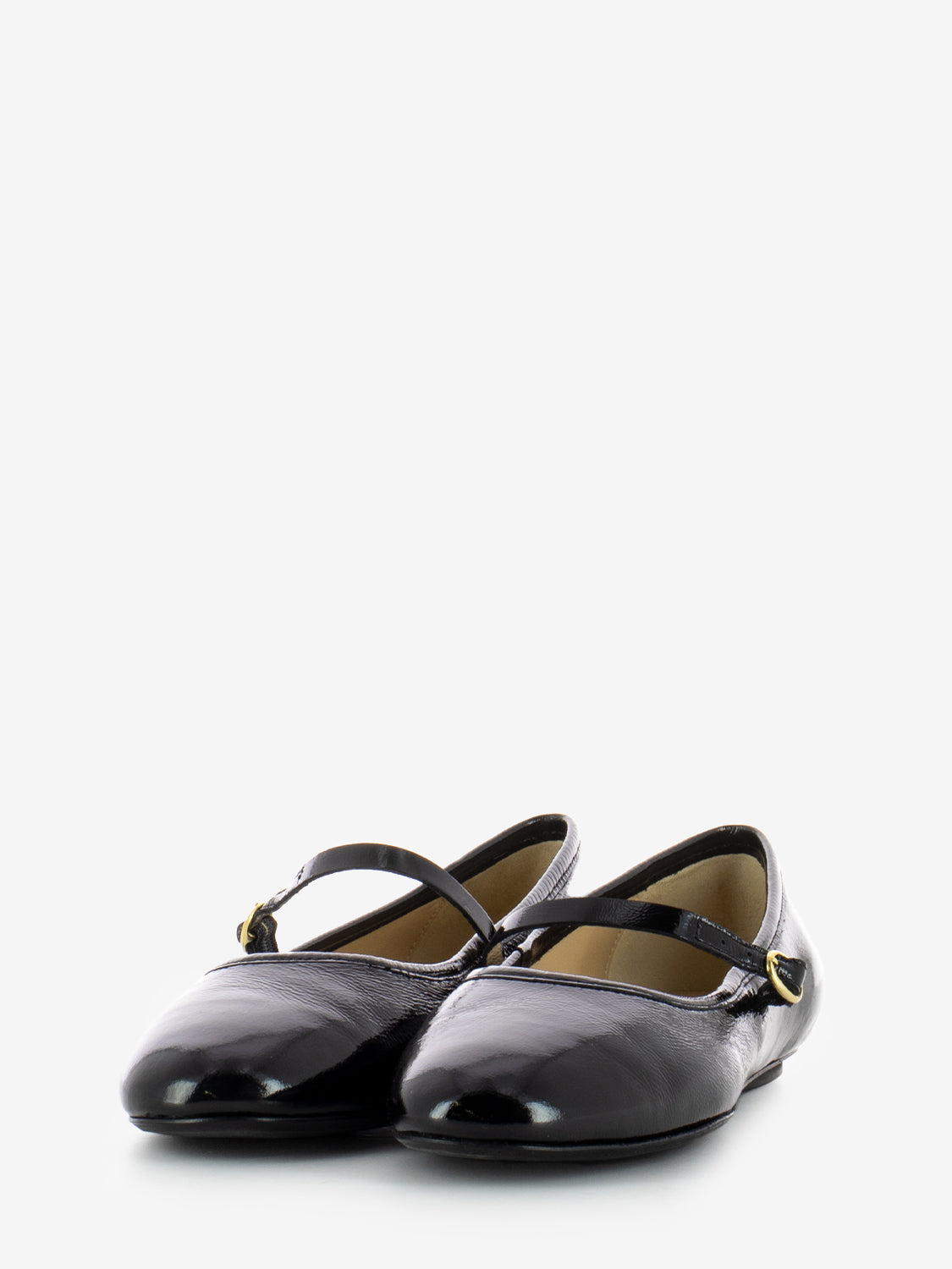 Black Naplak Buckle Ballet Flats