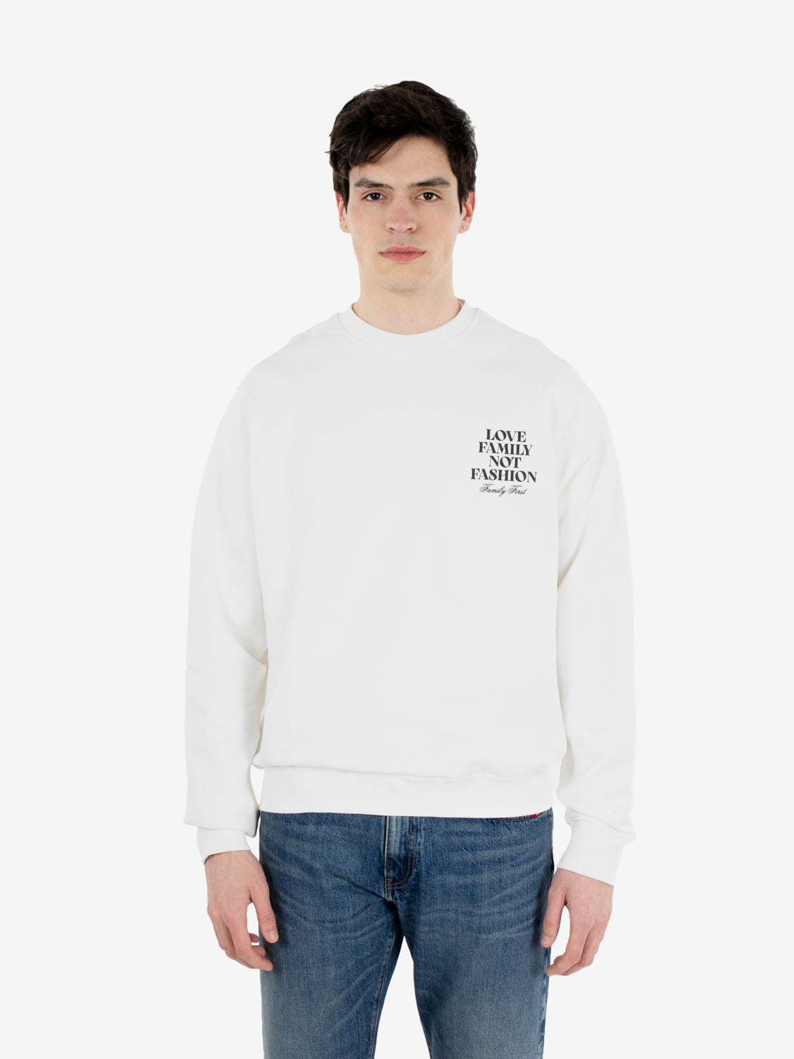 Felpa Love Family Not Fashion white