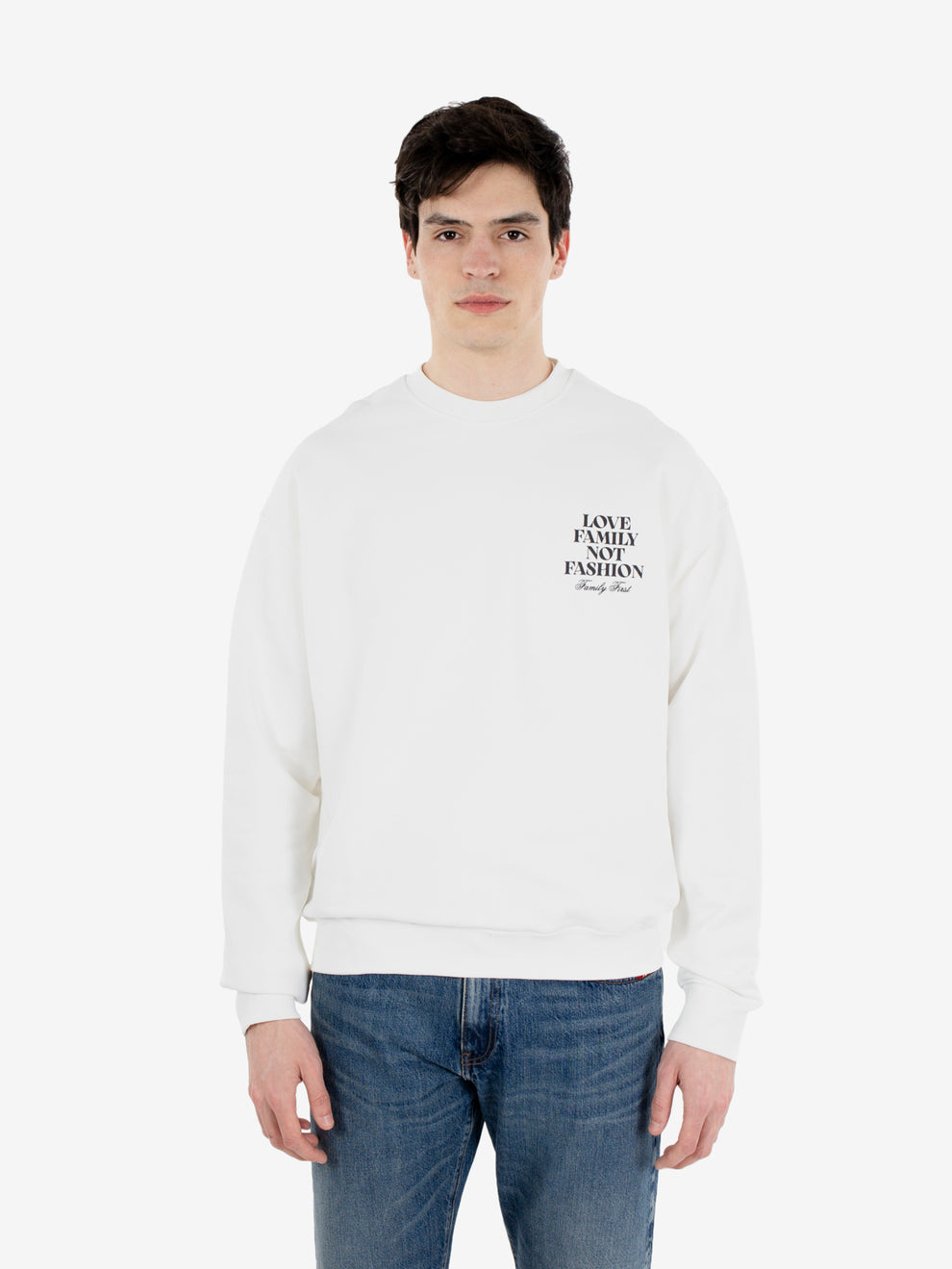 Felpa Love Family Not Fashion white