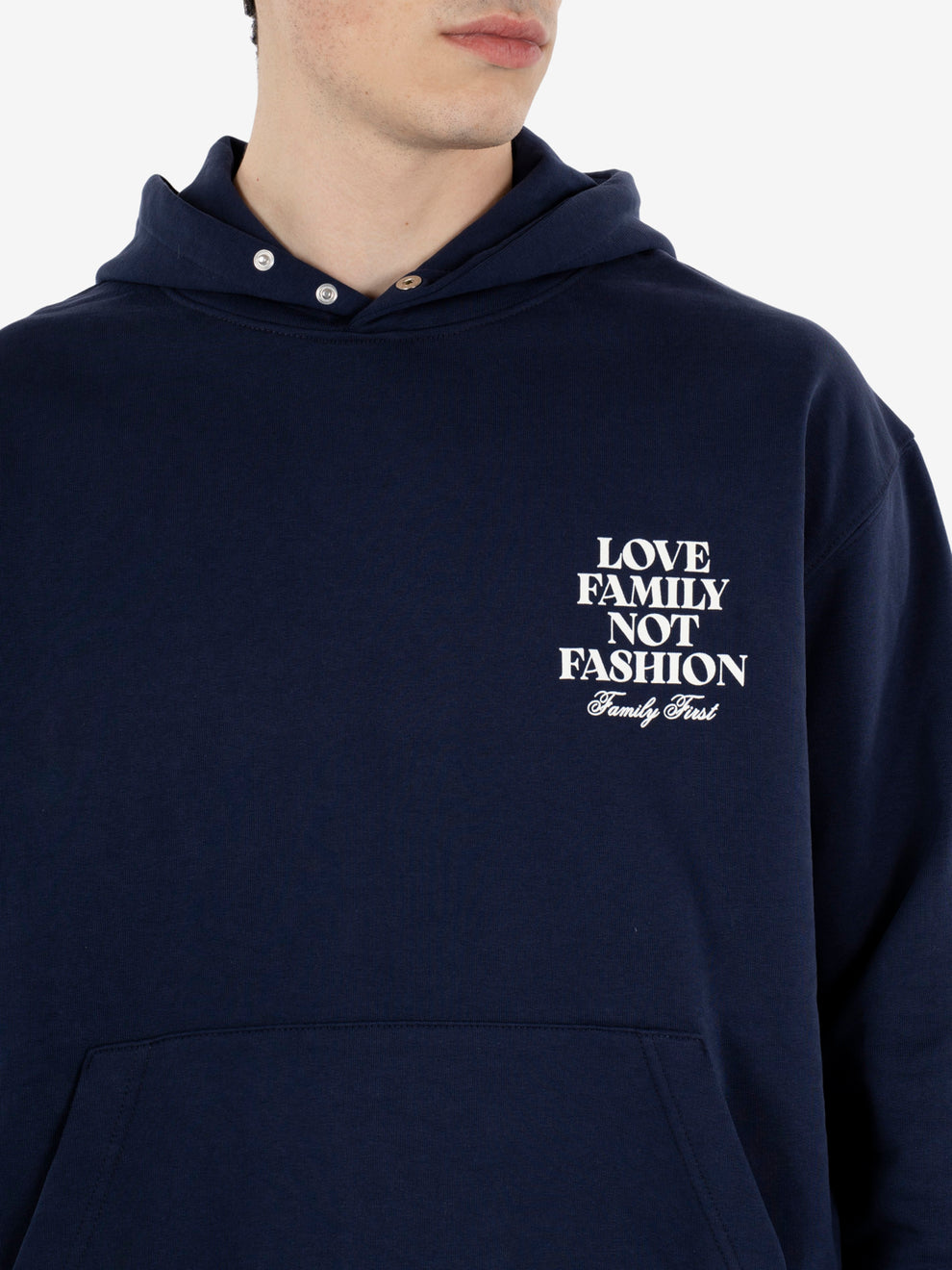 Hoodie Love Family Not Fashion dark blue