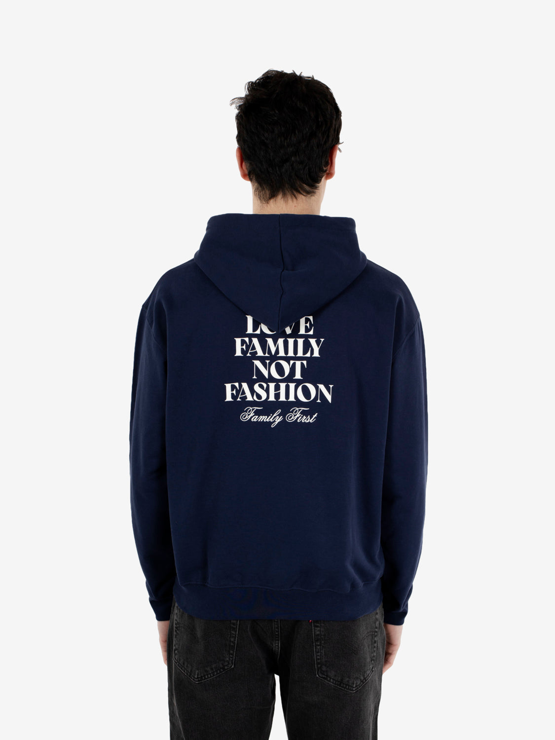 Hoodie Love Family Not Fashion dark blue