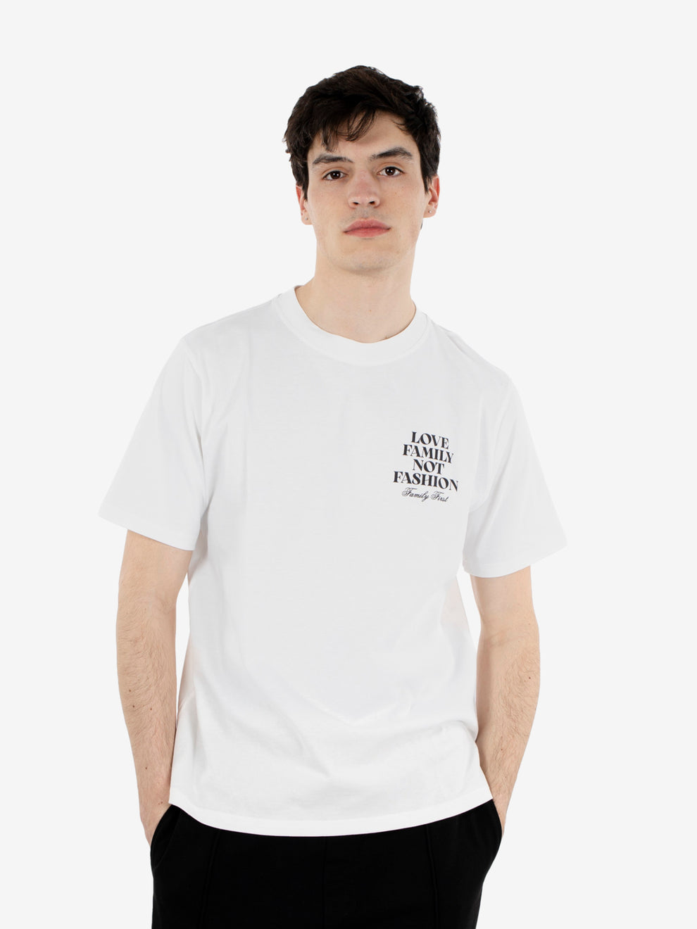 T-Shirt Love Family Not Fashion white