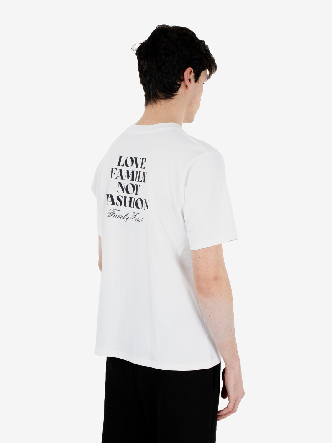 T-Shirt Love Family Not Fashion white