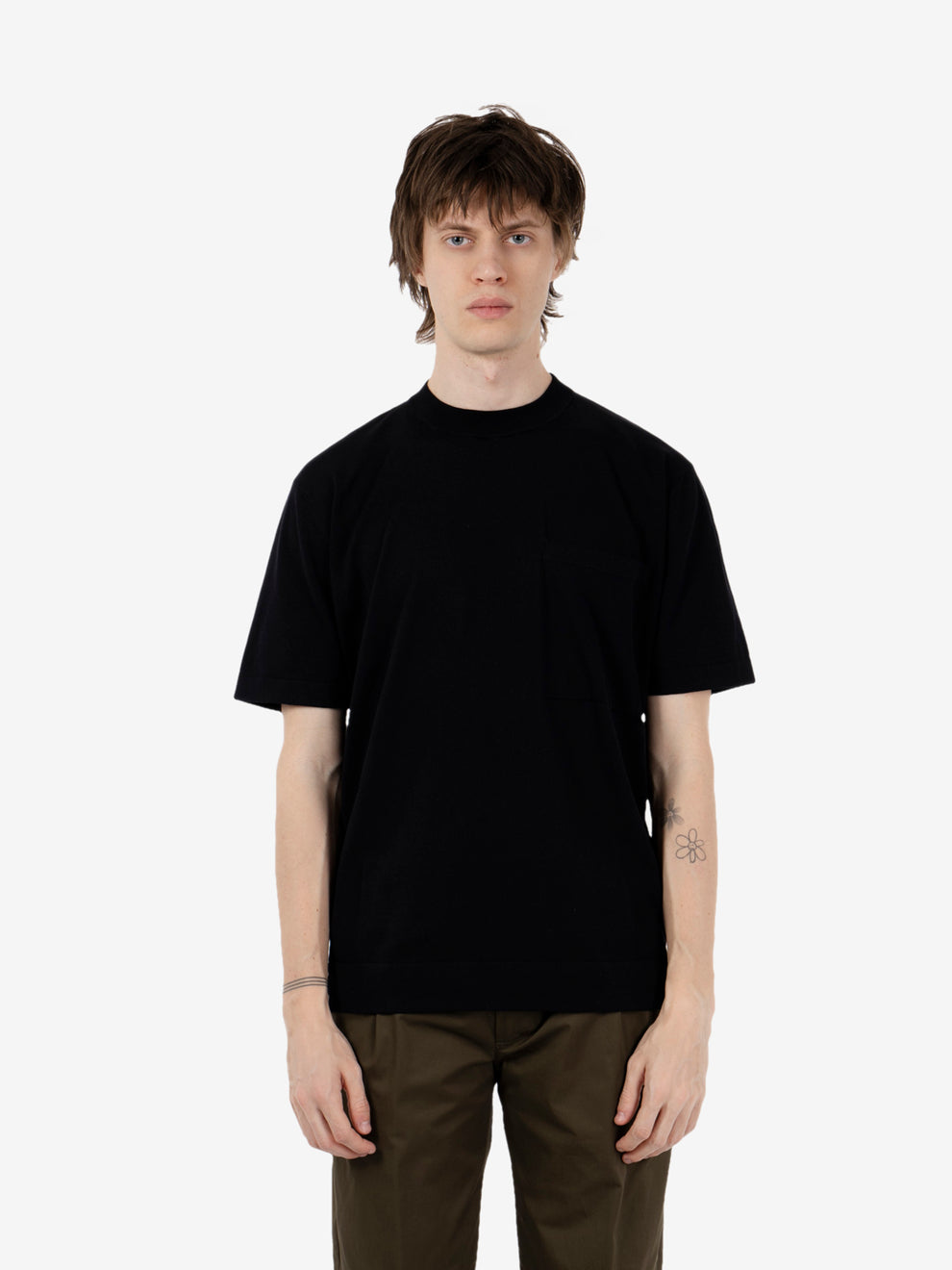 T-shirt girocollo over nero