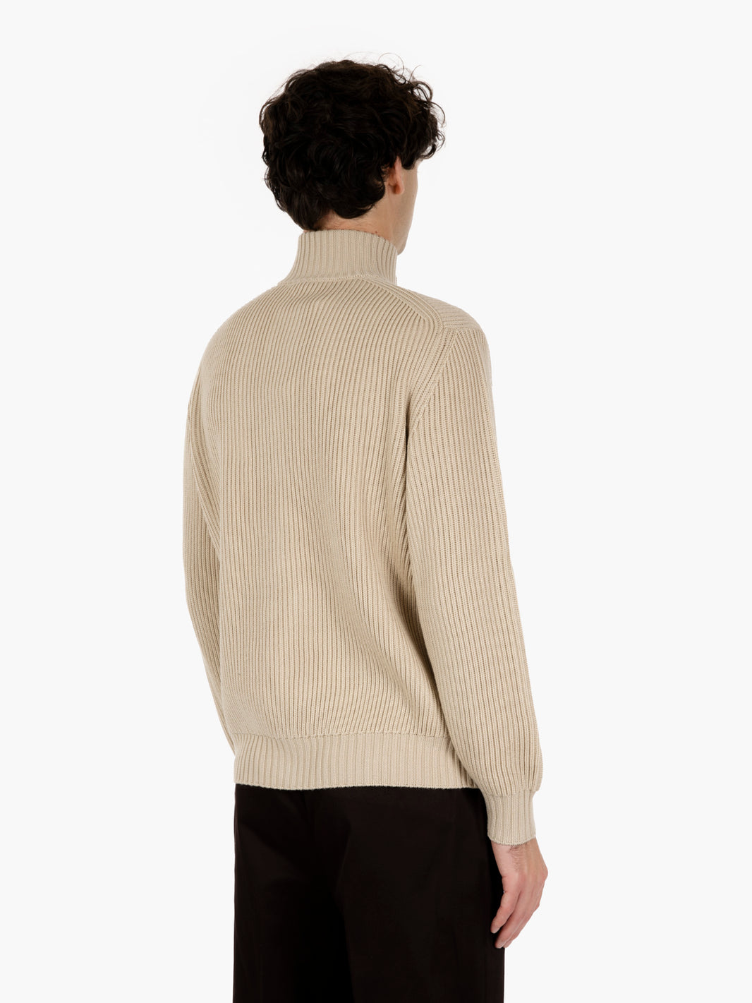 Blusotto in lana merino sabbia