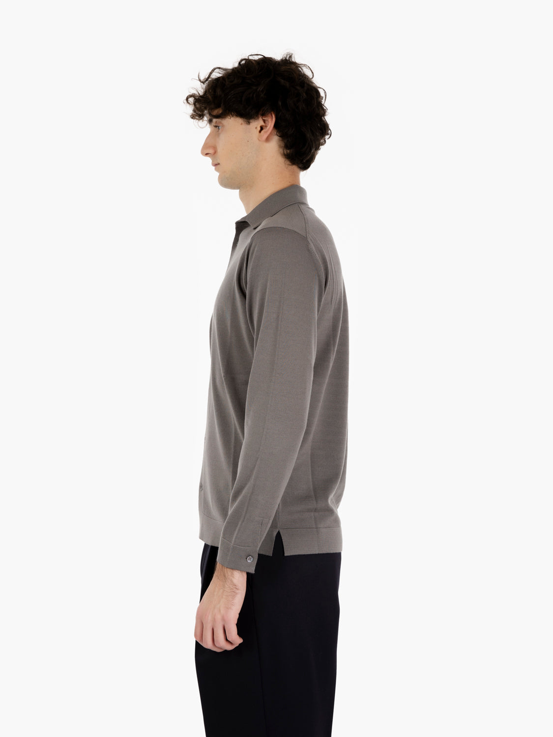 ML R.MERINO TAUPE BUTTON-ON SHIRT CA0MLB-RM16R_920