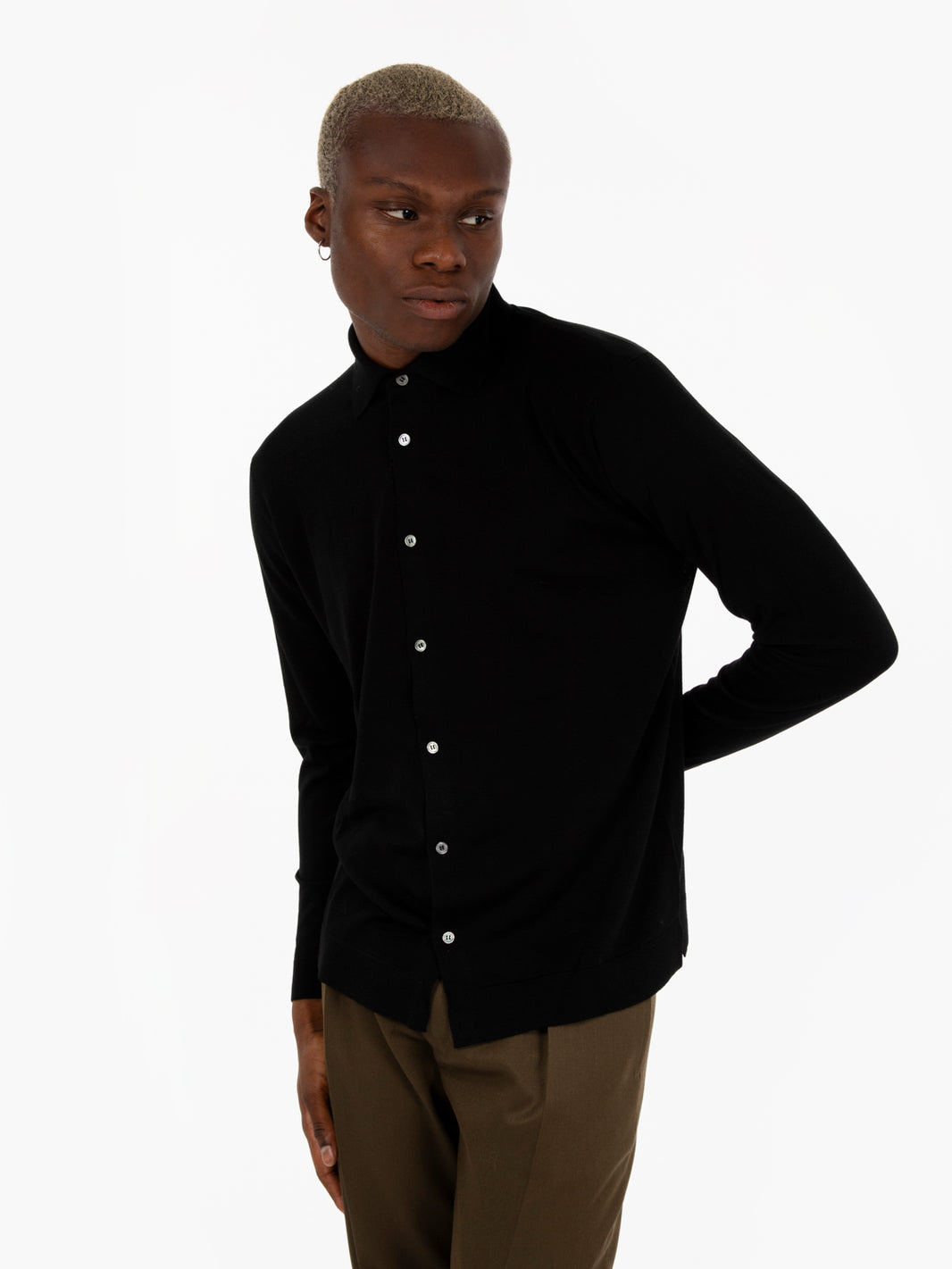 Black knitted shirt