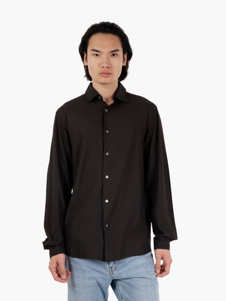 Camicia morbida in cotone testa di moro