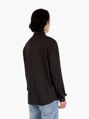 FILIPPO DE LAURENTIIS - Camicia morbida in cotone testa di moro