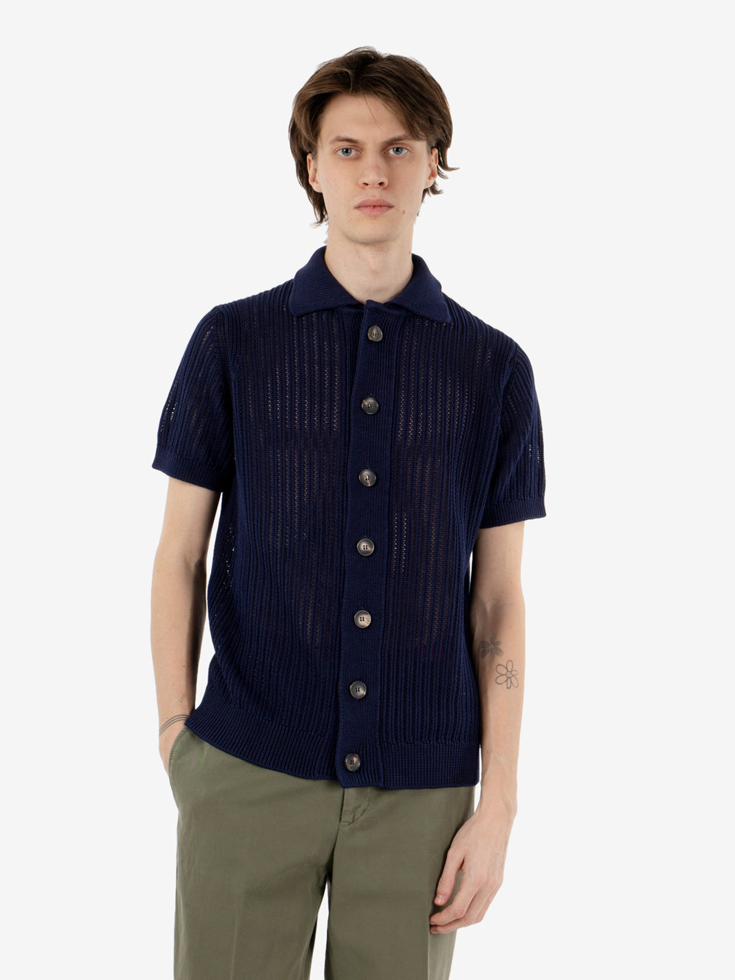 Cardigan a manica corta oltremare