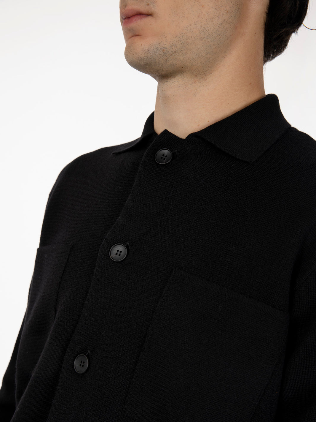 Cardigan con colletto nero