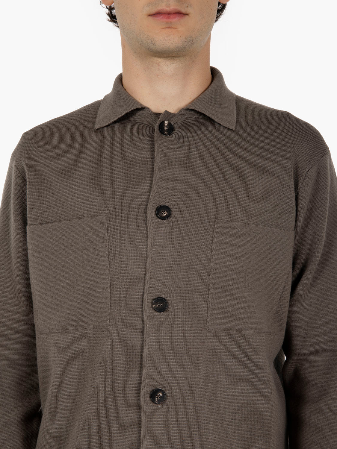 Cardigan con colletto salvia