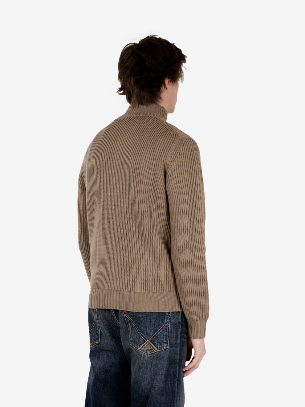 Greige English rib cardigan