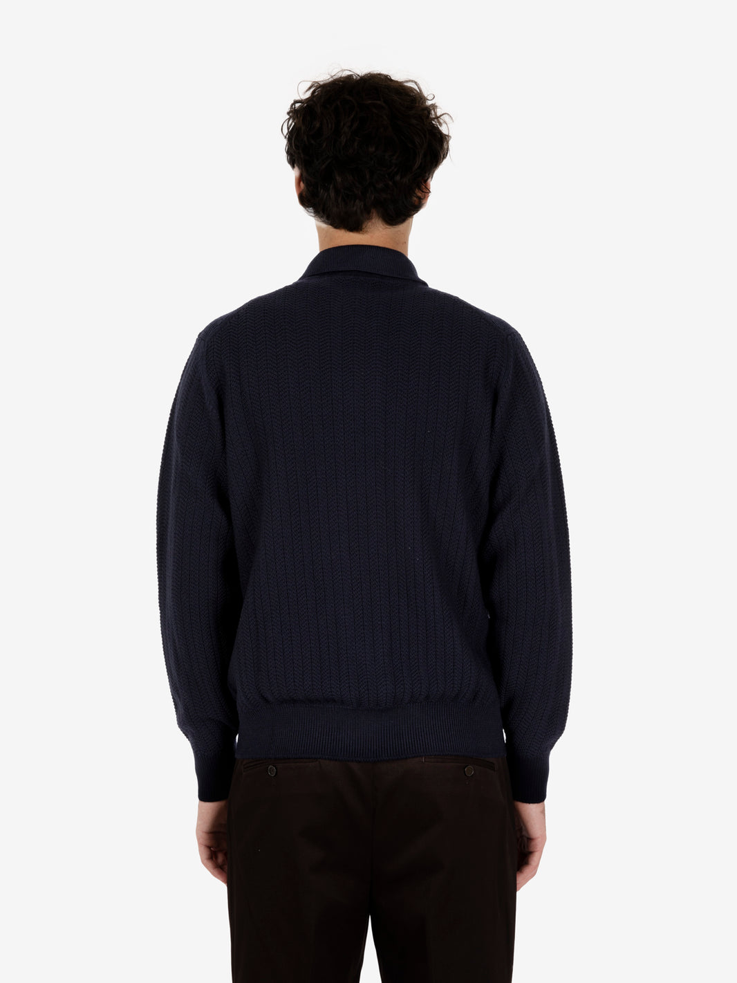Cardigan in lana merino navy