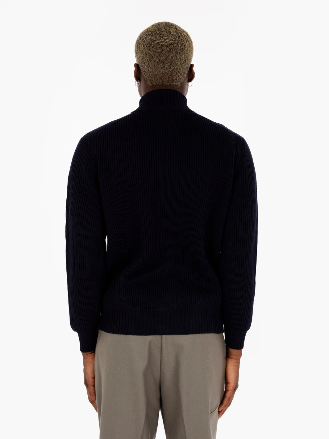 Cardigan in maglia merino inchiostro