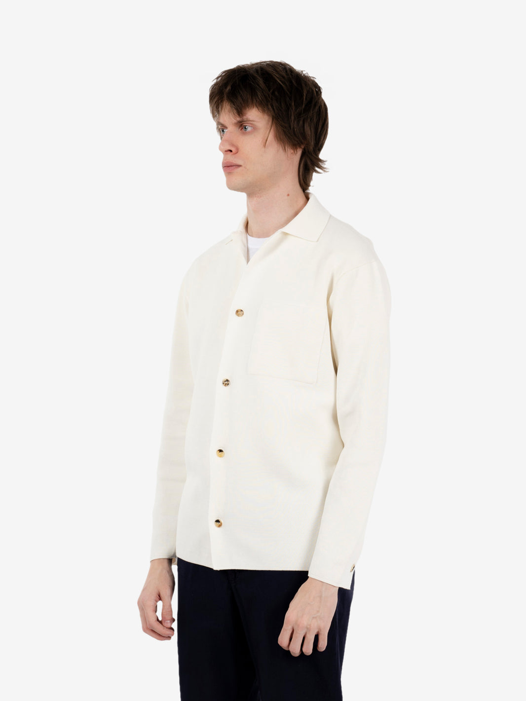 Cardigan over manica lunga latte