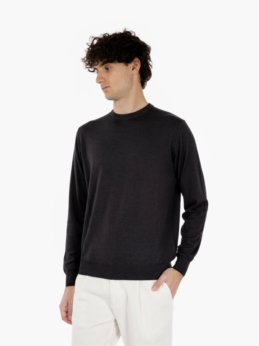 CREW NECK SWEATER ML NUVOLA BLACK GC1ML-RM16RV_N990