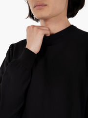 FILIPPO DE LAURENTIIS - Maglia girocollo punto riso nero