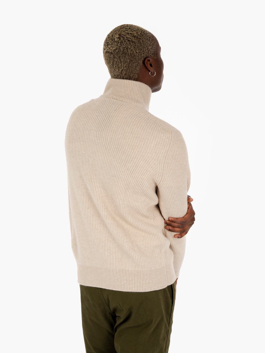 Linen zip neck sweater