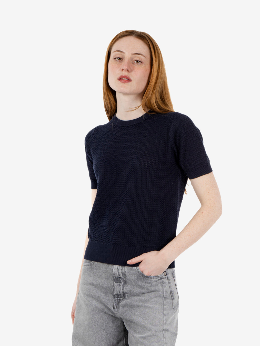 Maglioncino girocollo navy