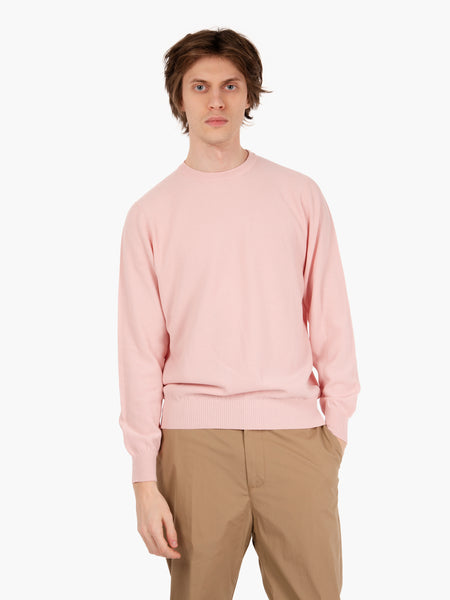 Maglione girocollo punto riso rosa