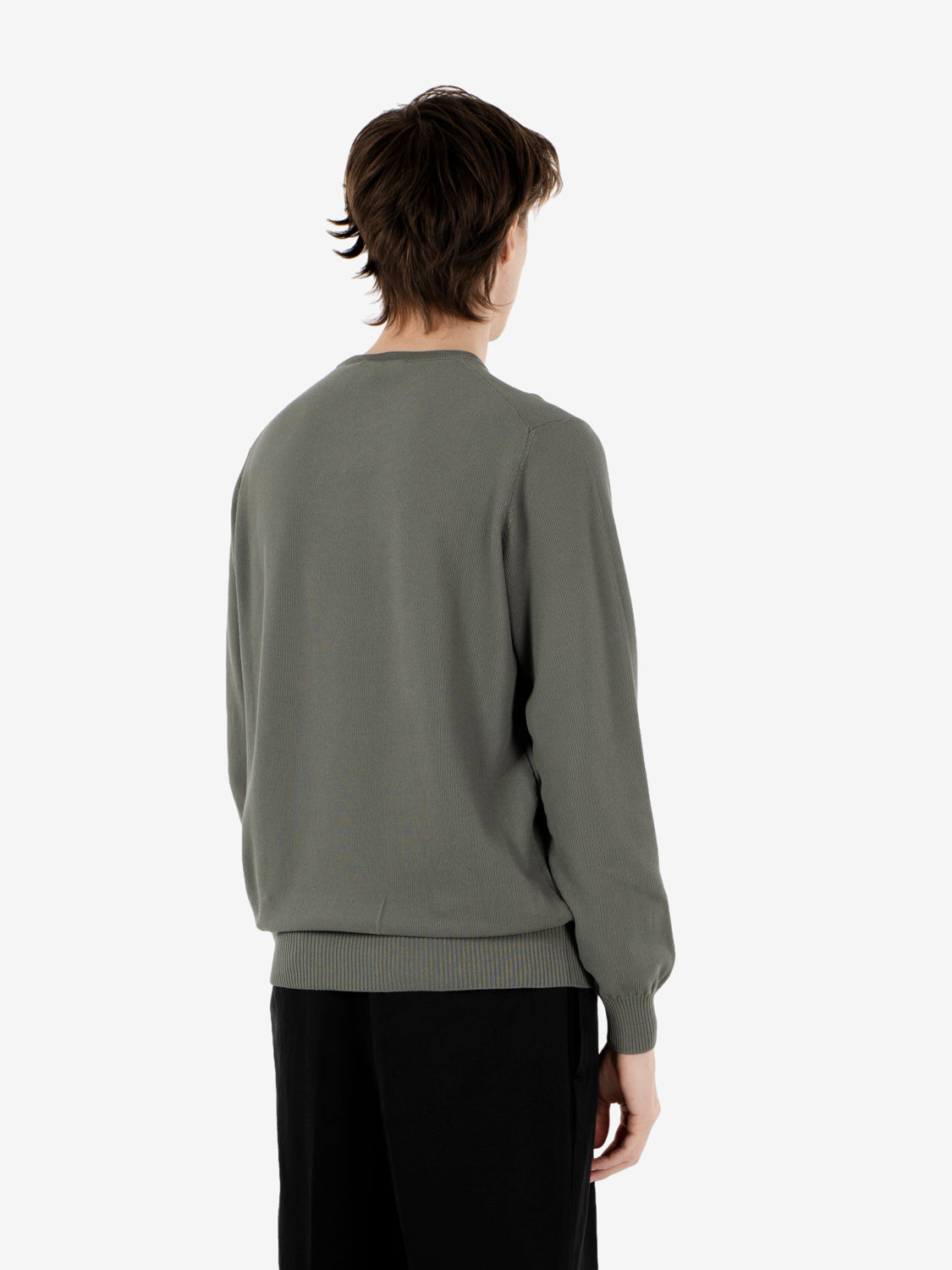 Maglione girocollo punto riso senecio