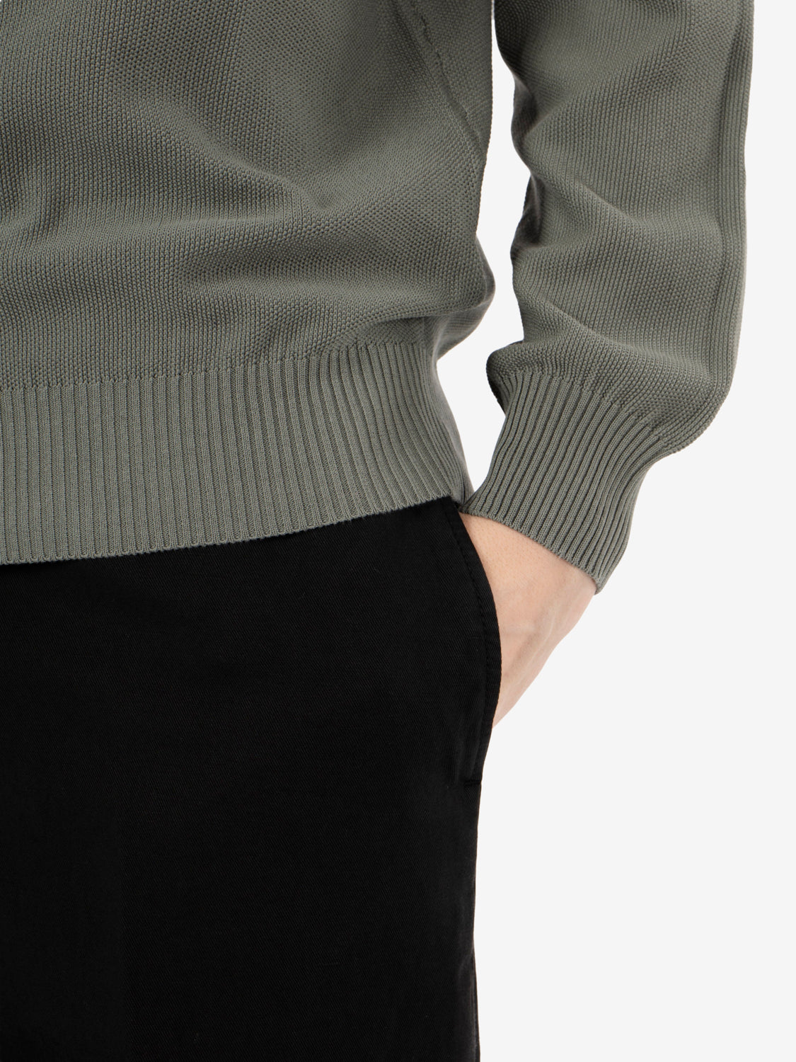 Maglione girocollo punto riso senecio