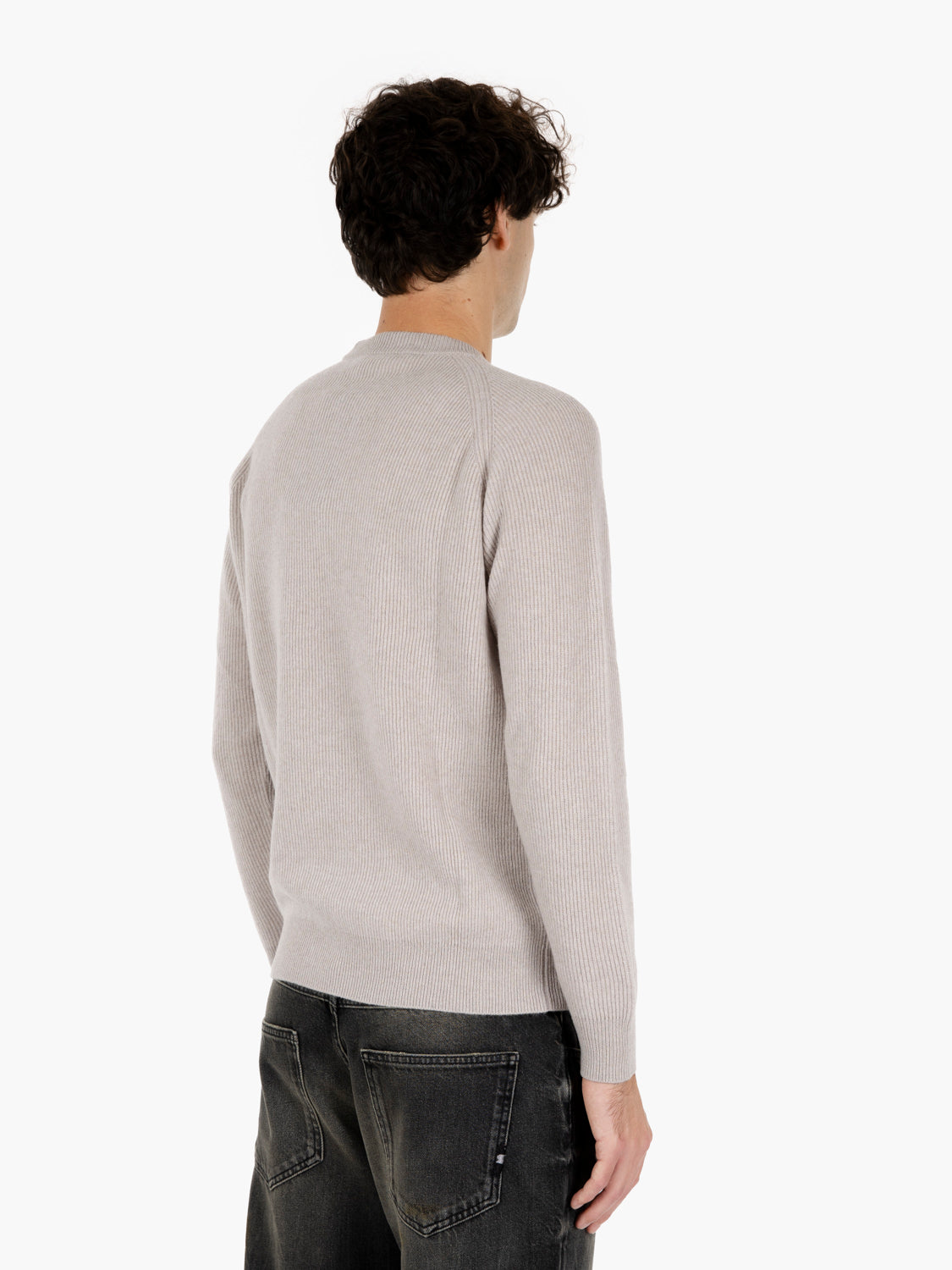 Maglione girocollo spalle raglan pomice